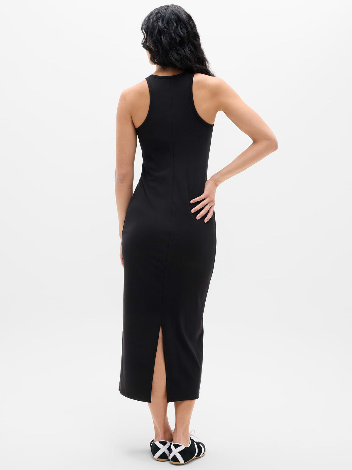 Signature Rib Maxi Dress - Black