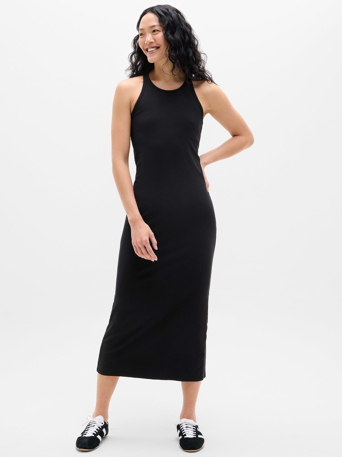 Signature Rib Maxi Dress - Black