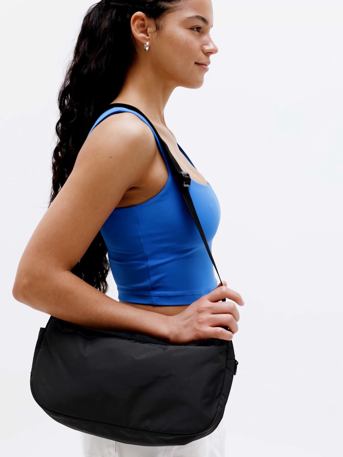 Anytime Crescent Crossbody - Black