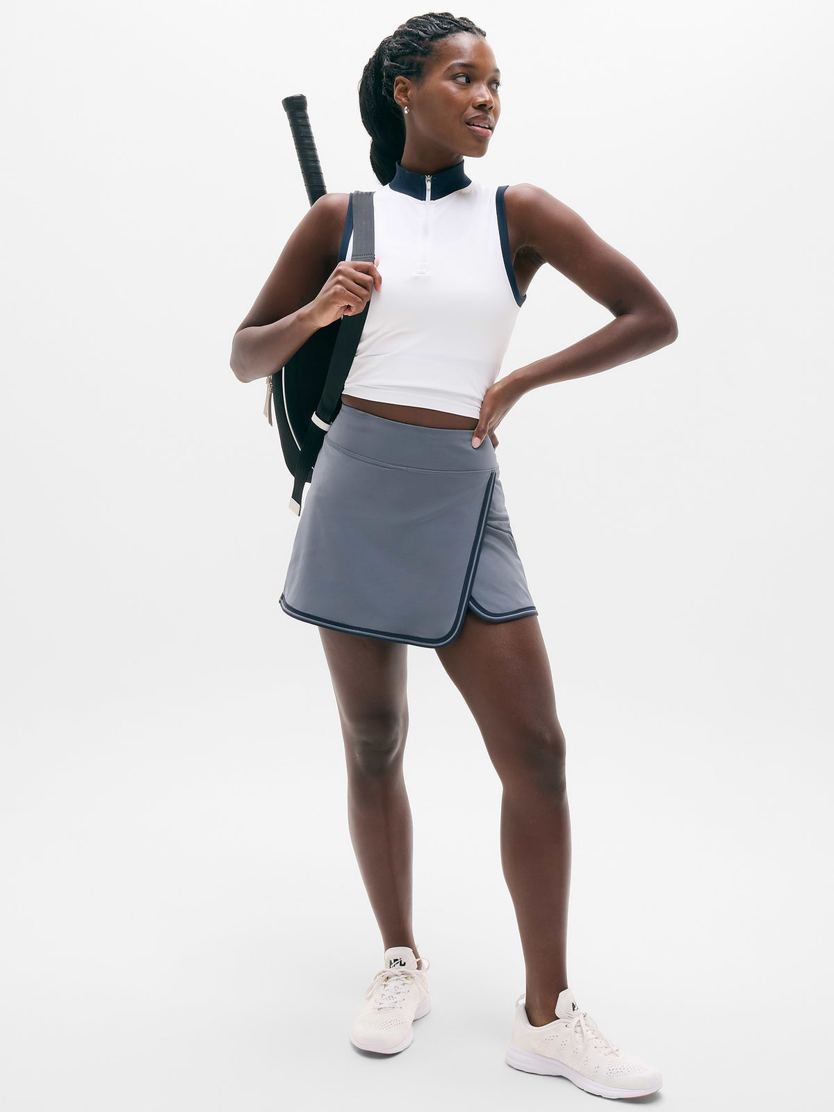 Crosscourt High Rise 14" Skort - Slate/Eclipse