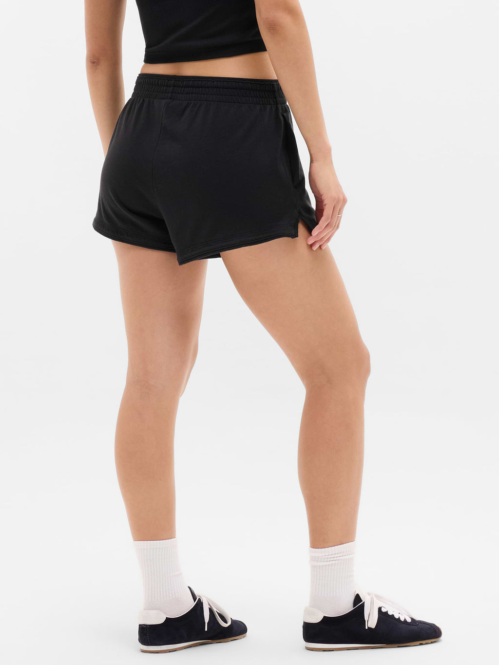 Airy Cotton Terry Shortie - Black