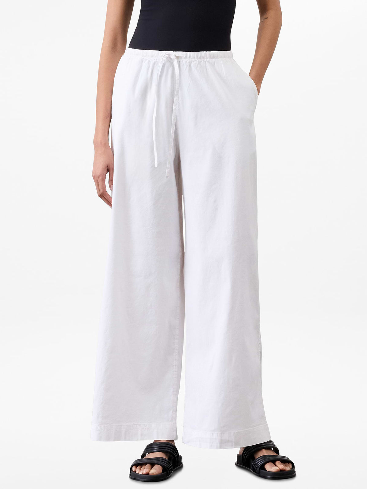 Paradise Mid Rise Wide Leg Pant - Bright White