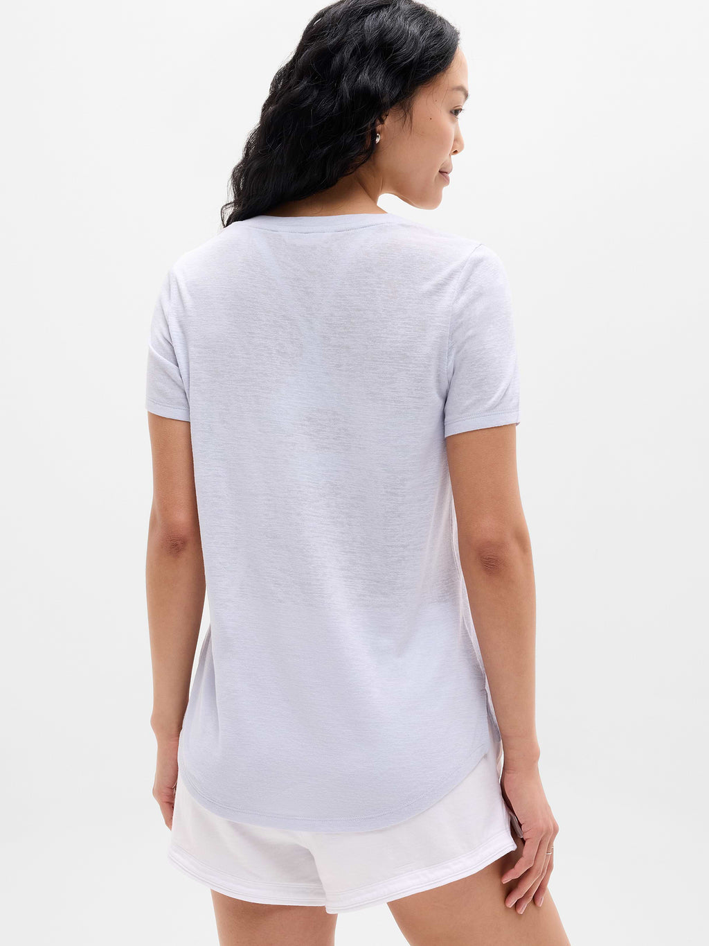 Breezy Scoop V-Neck Tee - Dove