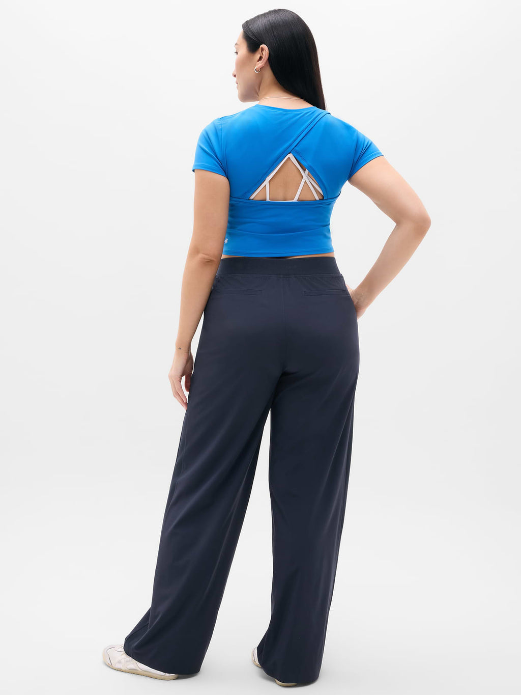 Brooklyn Mid Rise Wide Leg Pant - Navy