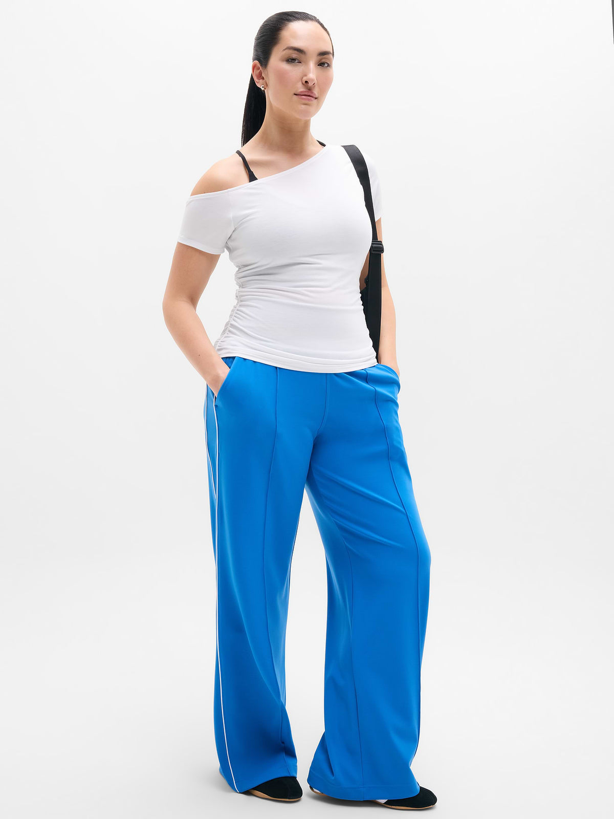 Move With Ease One Shoulder Tee - Bright White