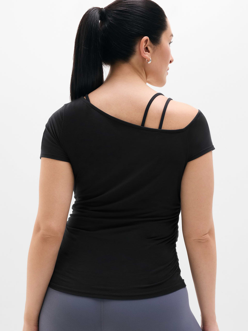 Move With Ease One Shoulder Tee - Black