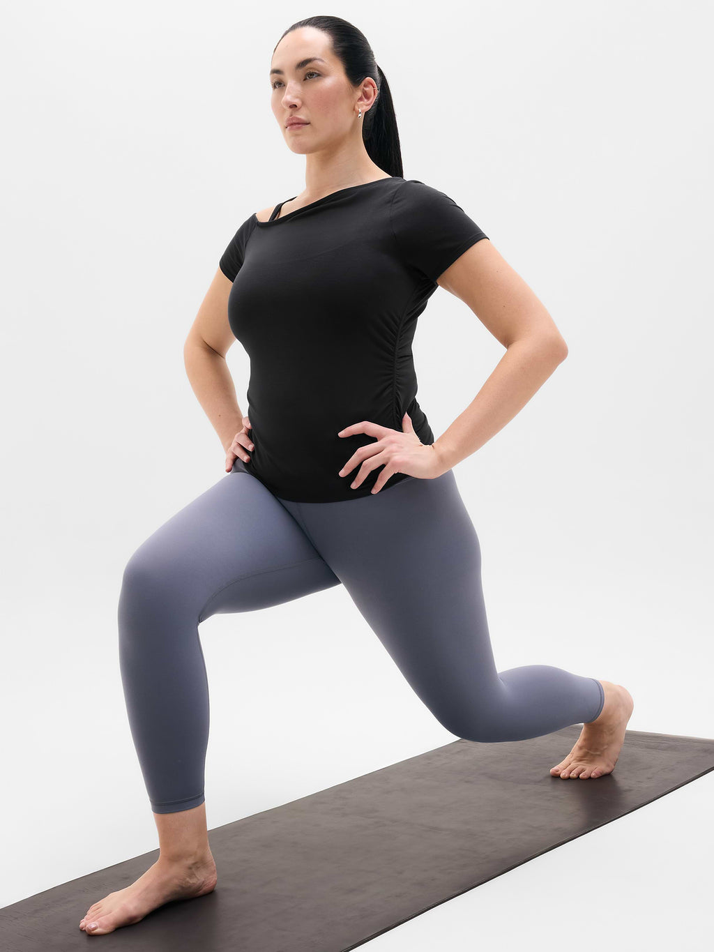 Move With Ease One Shoulder Tee - Black
