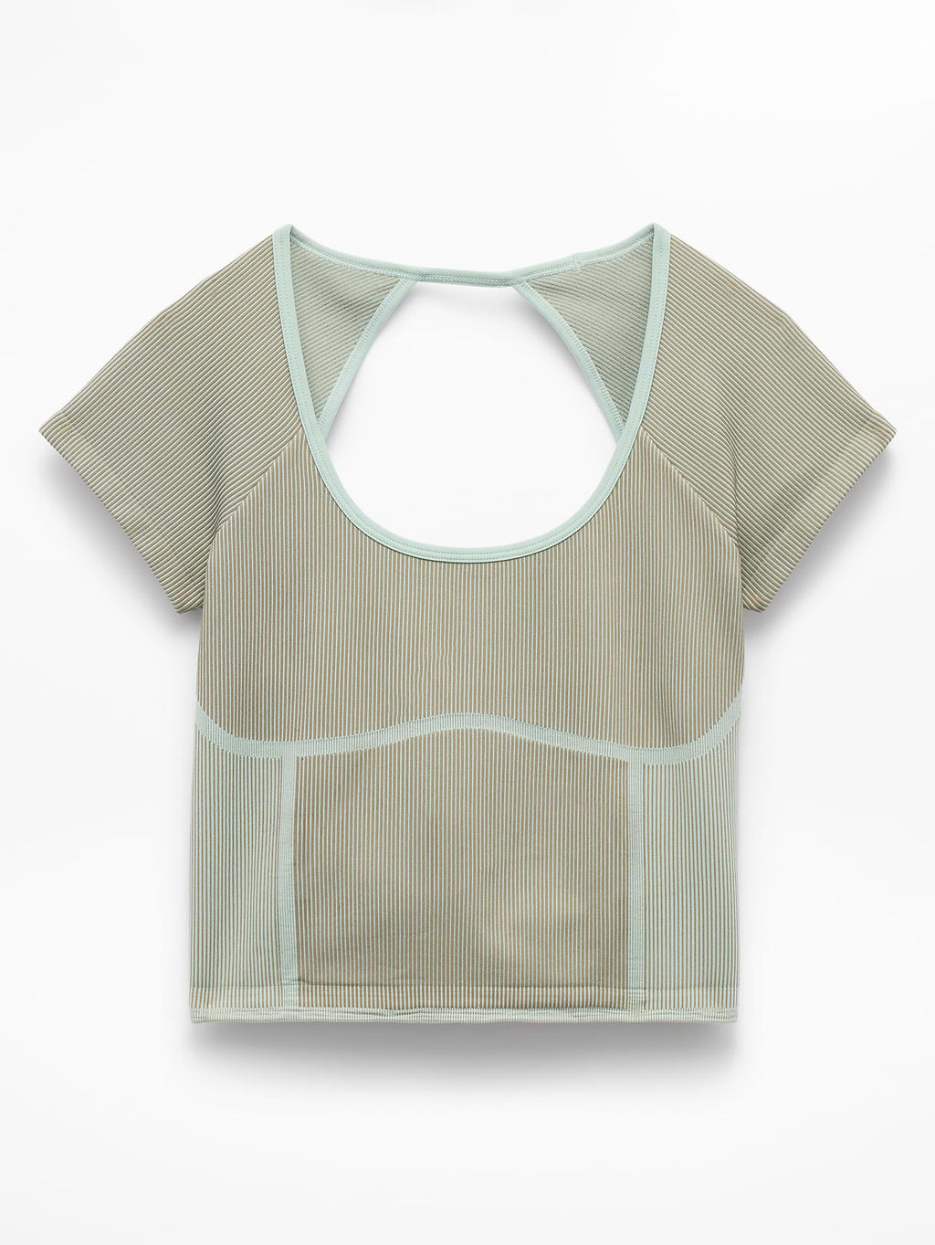 Recharge Seamless Open Back Tee - Willow/Current Contour