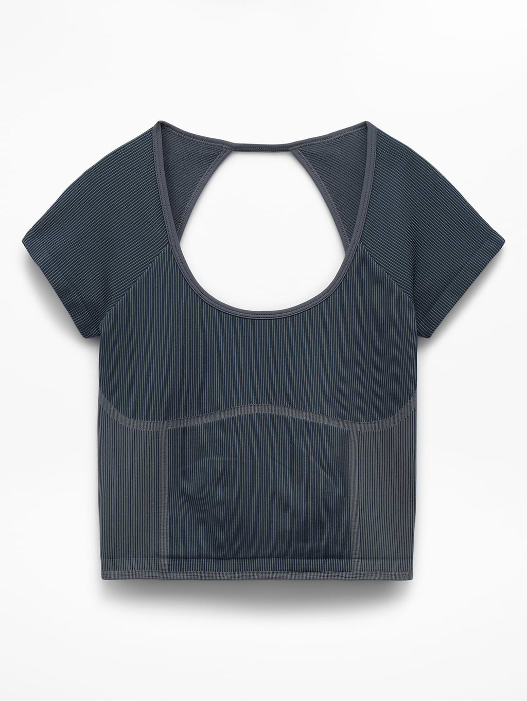 Recharge Seamless Open Back Tee - Eclipse/Slate Contour