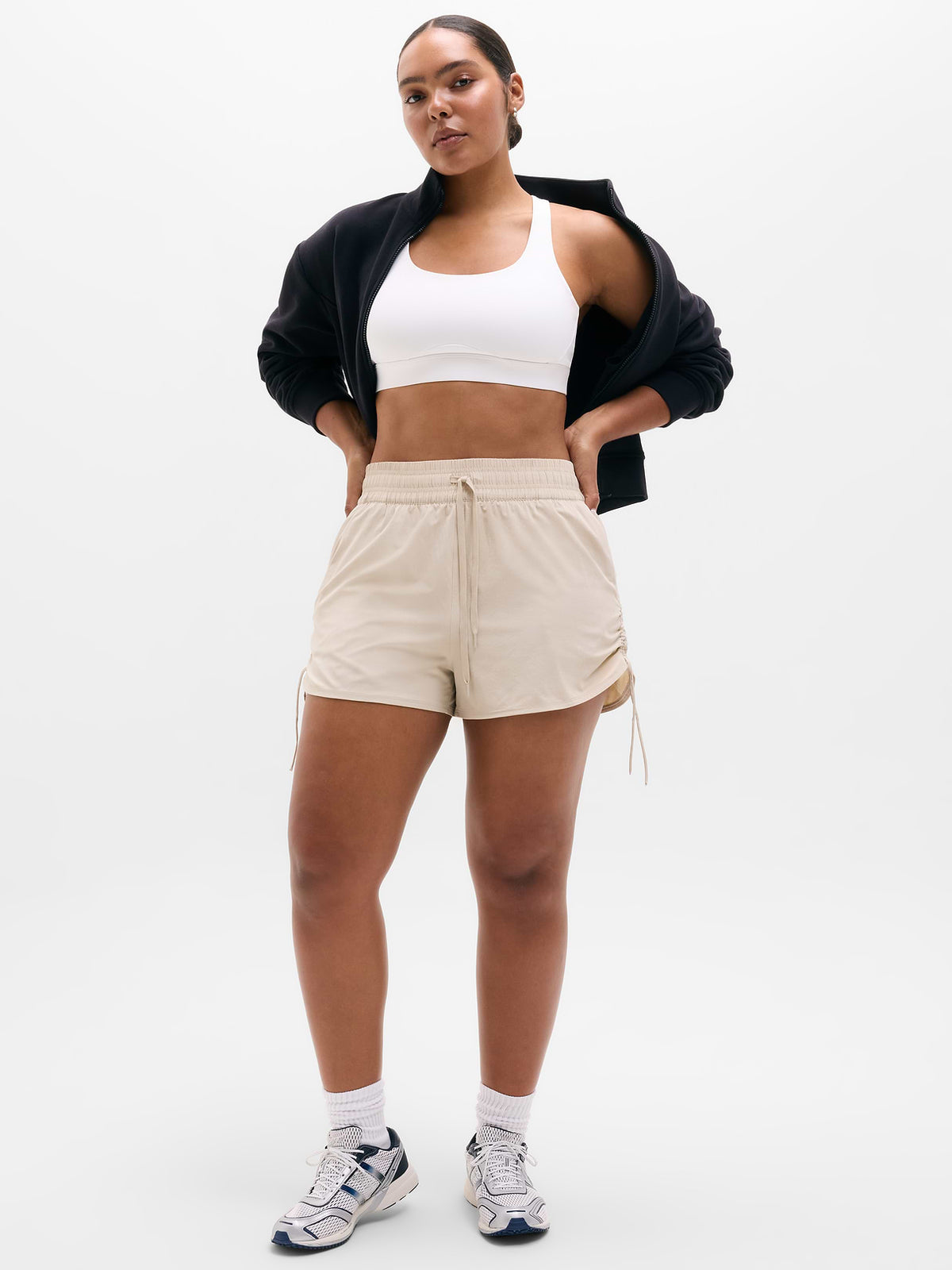 Weekender High Rise Ruched Run Short - Zephyr