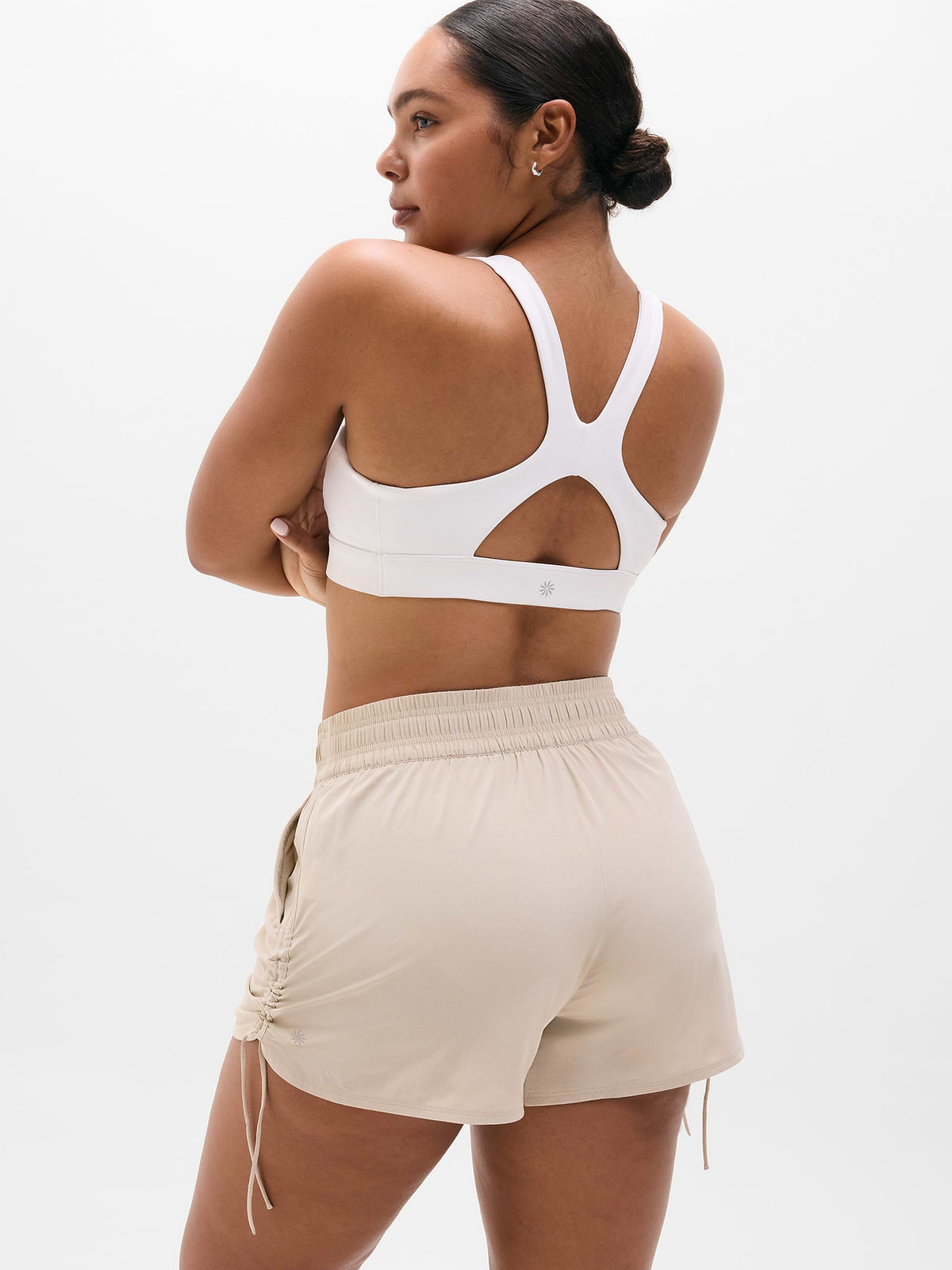 Weekender High Rise Ruched Run Short - Zephyr