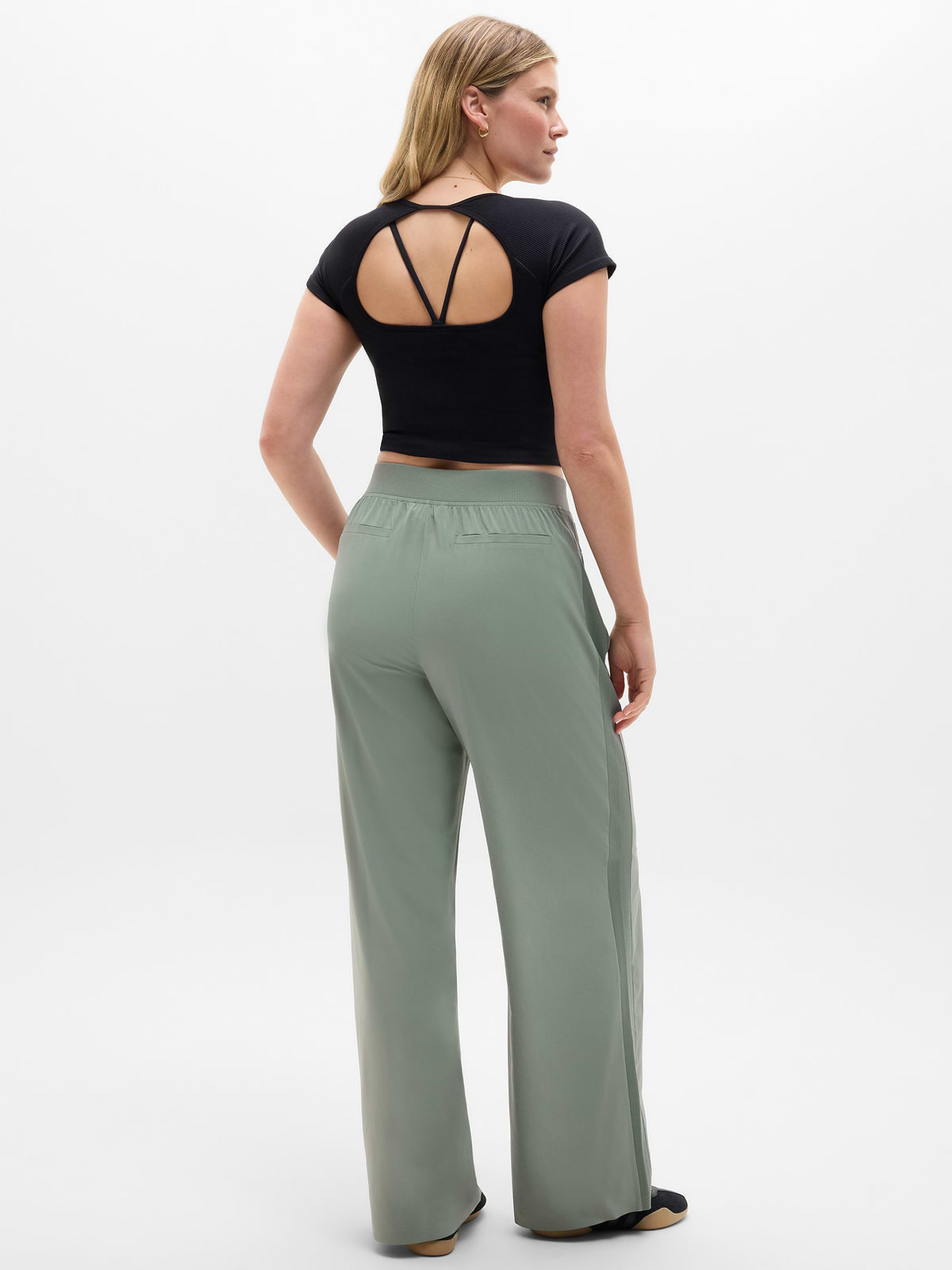 Brooklyn Mid Rise Wide Leg Pant - Cacti