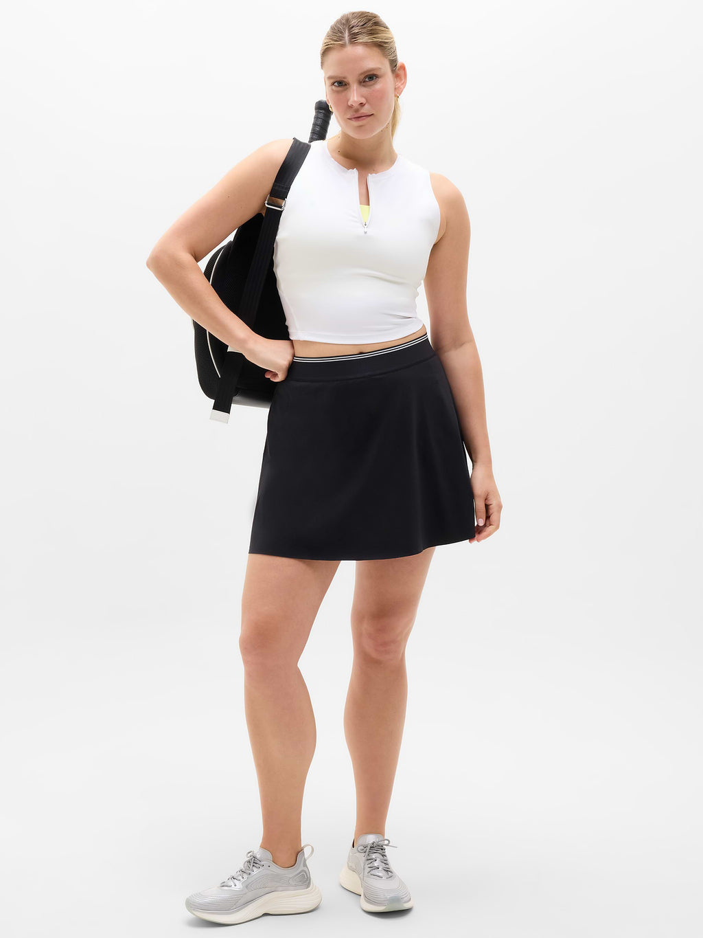Ace A-Line Tipped 15.5" Skort - Black/White