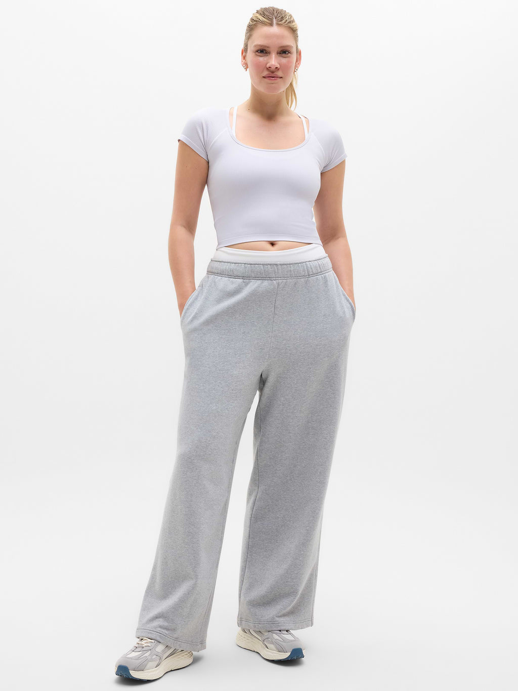 Recharge Seamless Open Back Tee - Dove Rib