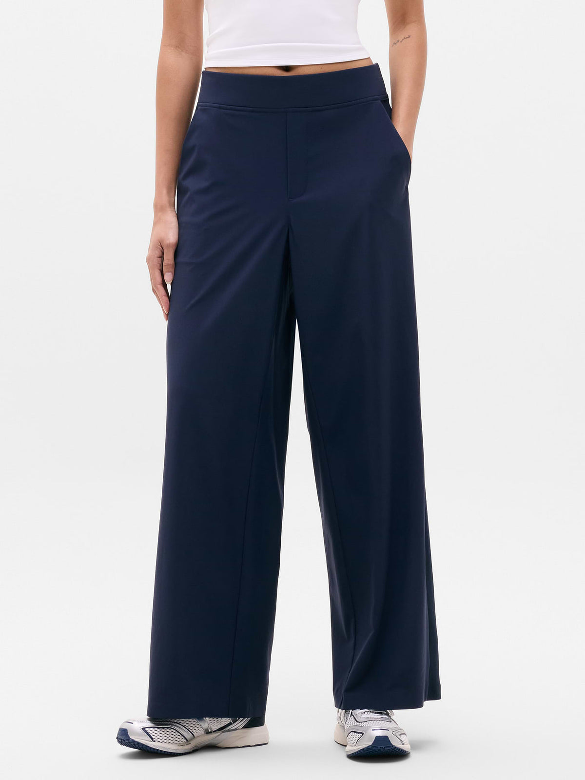 Brooklyn Mid Rise Wide Leg Pant - Navy