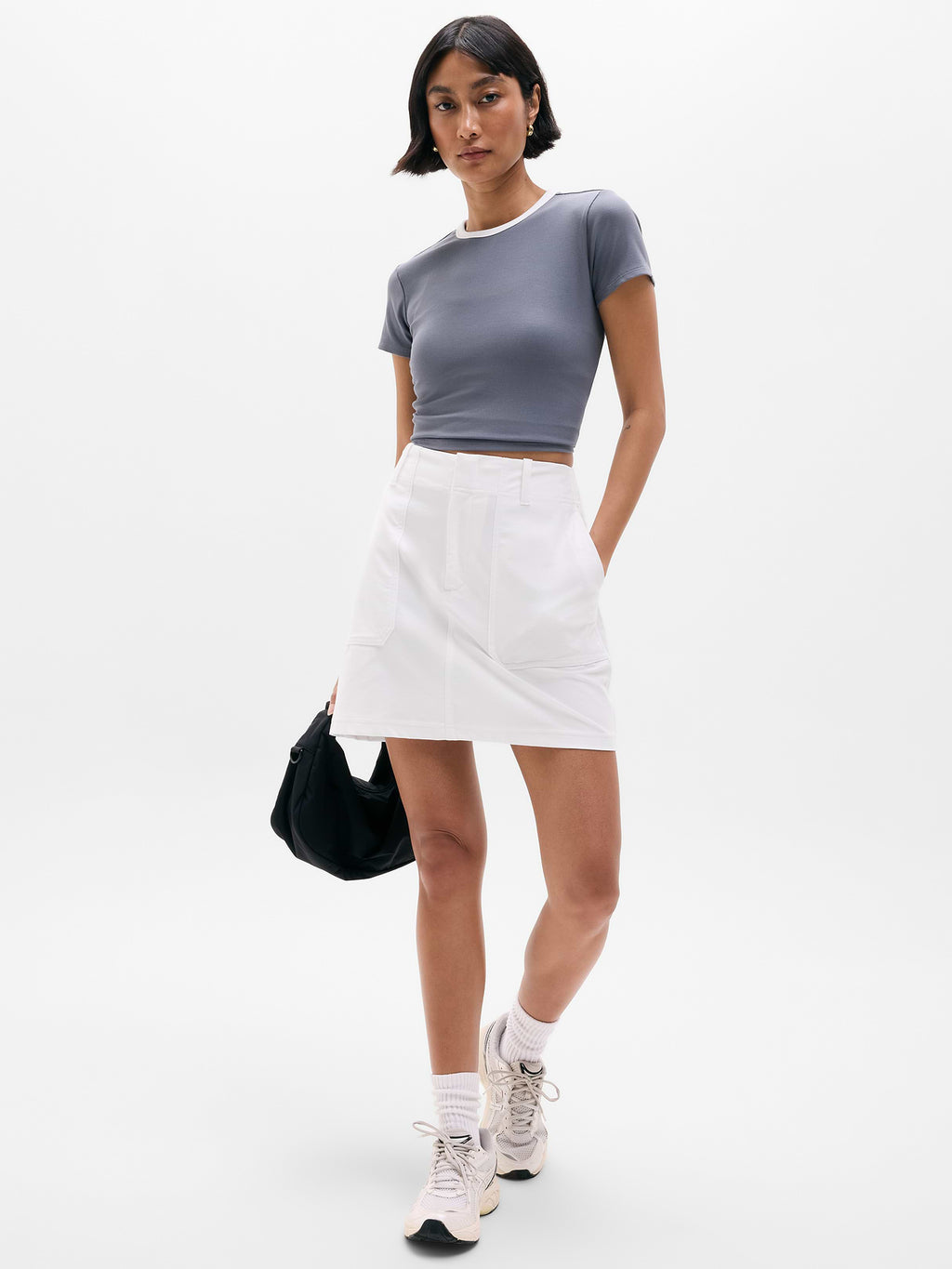 Skyline Mid Rise Skirt - Bright White