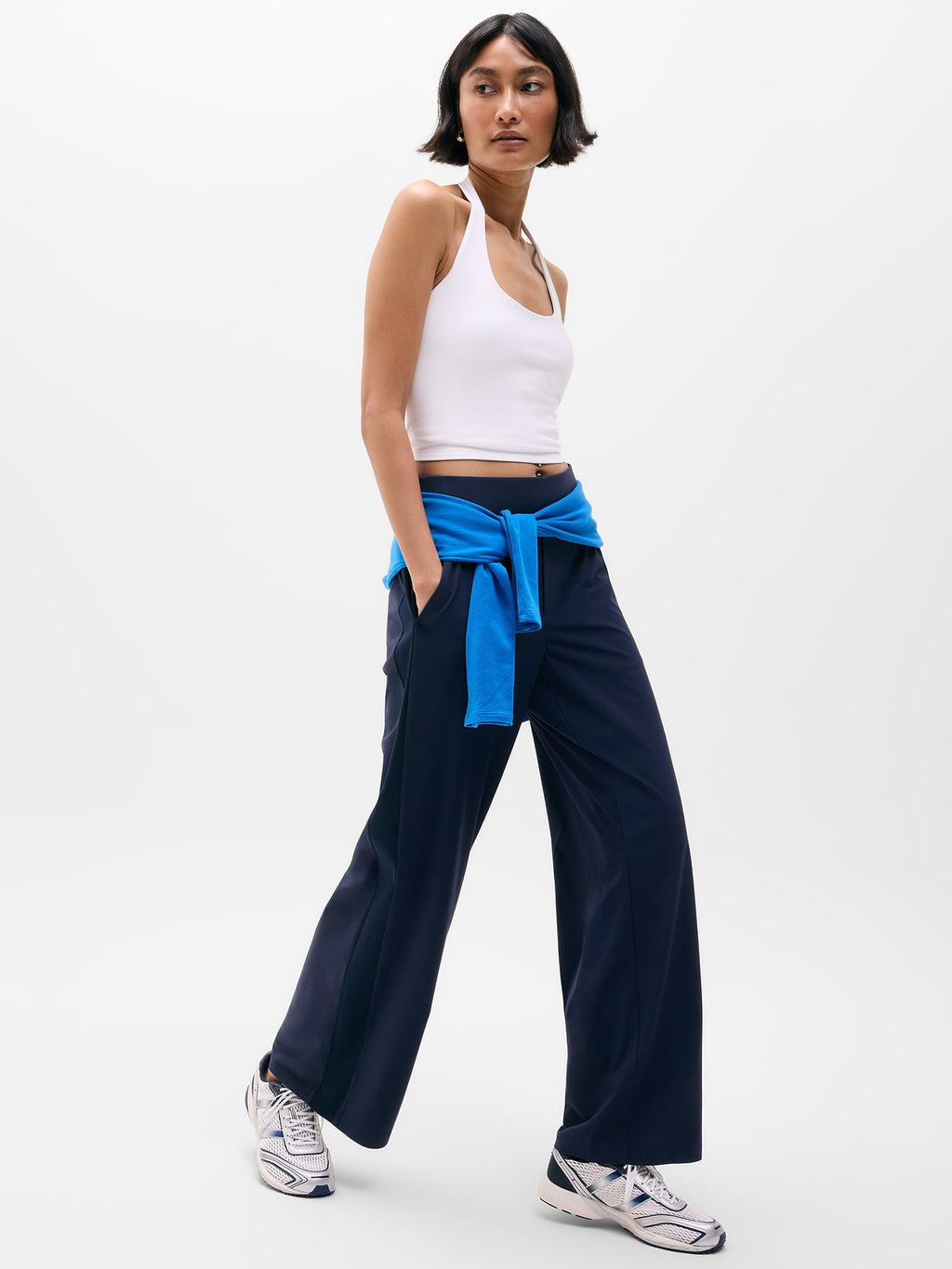 Brooklyn Mid Rise Wide Leg Pant - Navy