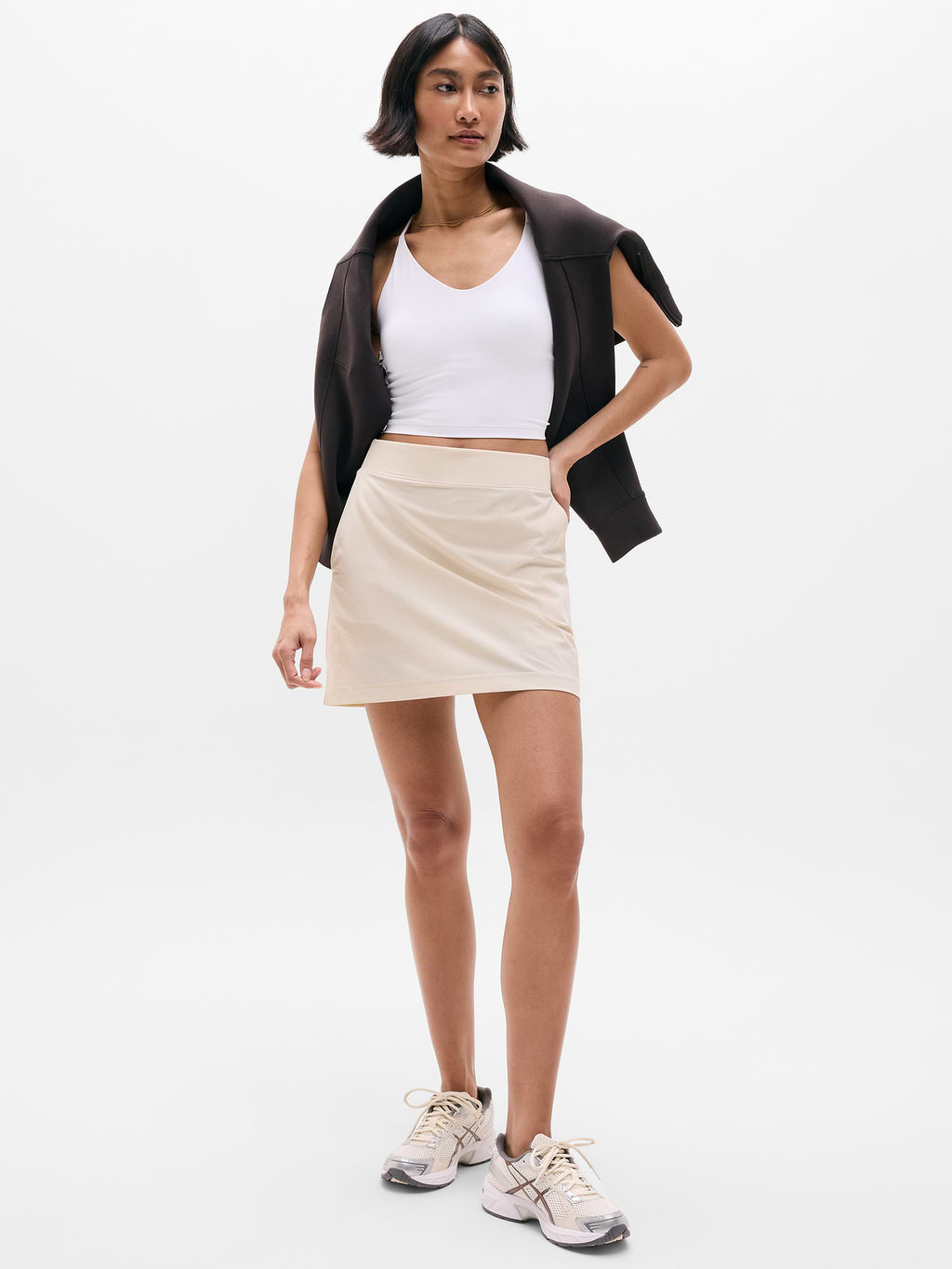 Brooklyn High Rise 15.5" Skort - Bone