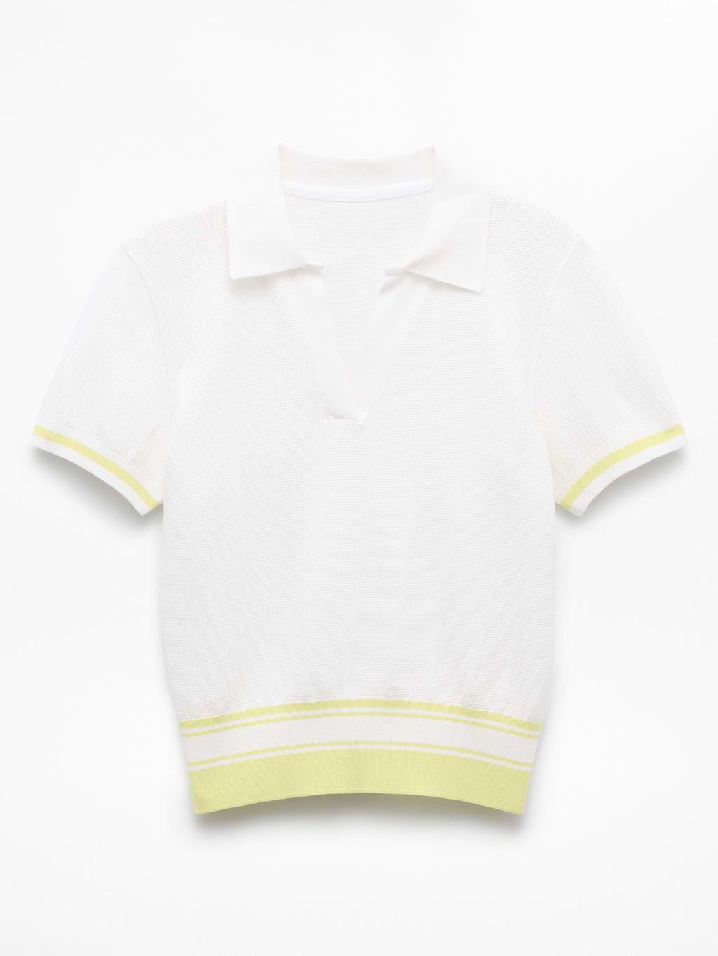 Seamless Polo Tee Sweater - Bright White/Spark