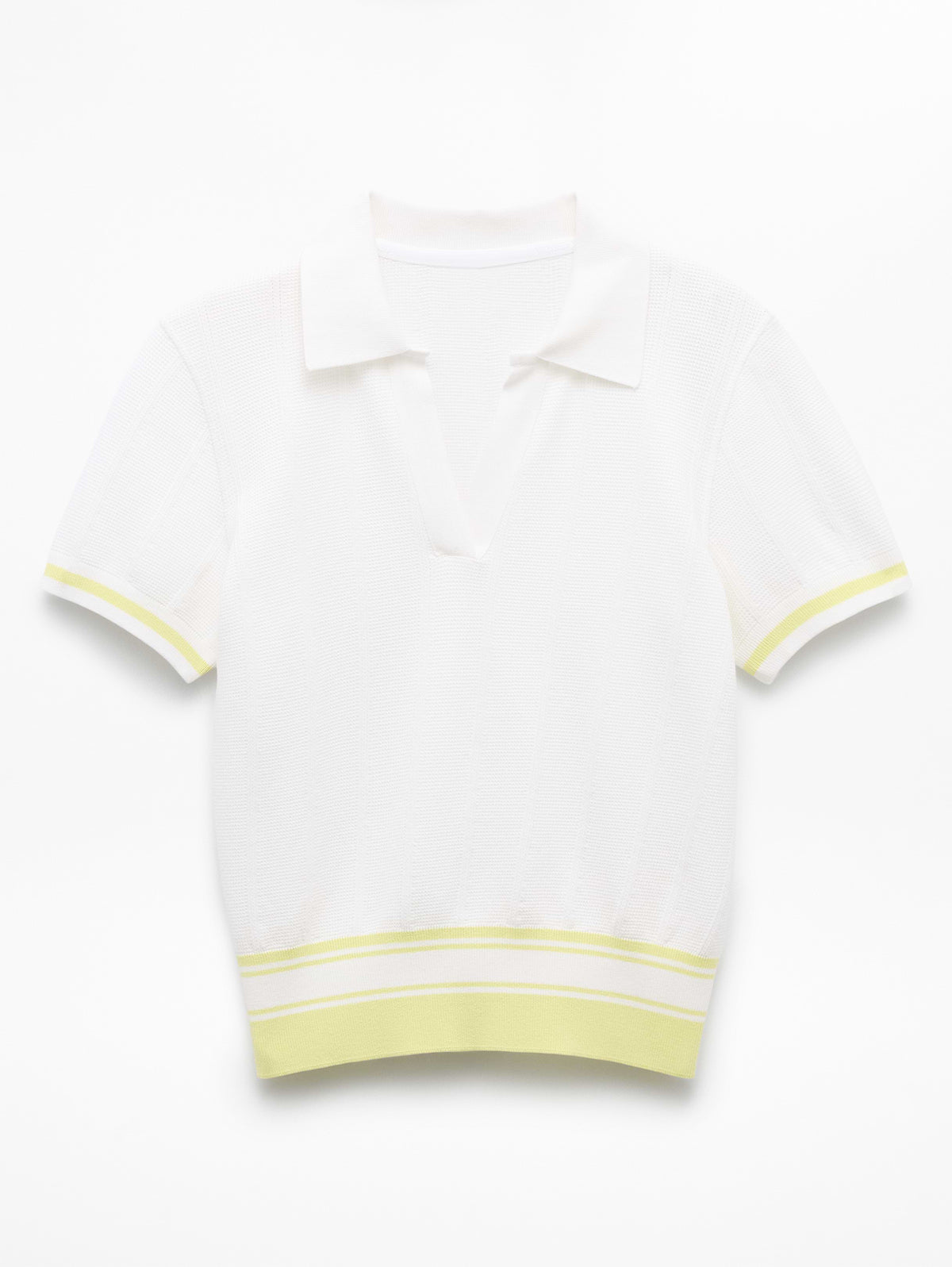 Seamless Polo Tee Sweater - Bright White/Spark