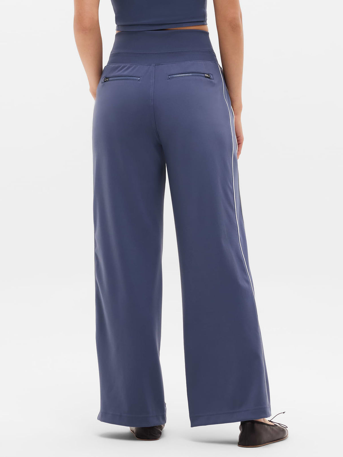 Venice High Rise Track Stripe Wide Leg Pant - Celestial
