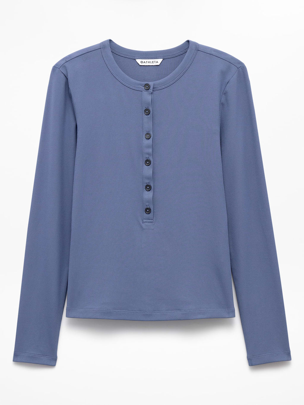 Signature Rib Long Sleeve Henley Top - Celestial