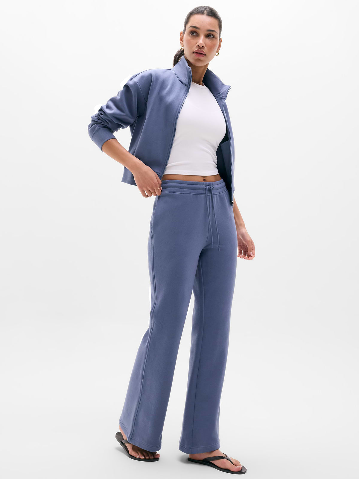 Forever Fleece Mid Rise Flare Pant - Celestial