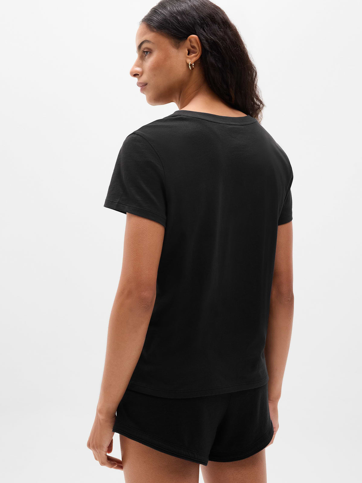 Favorite Cotton V-Neck Tee - Black