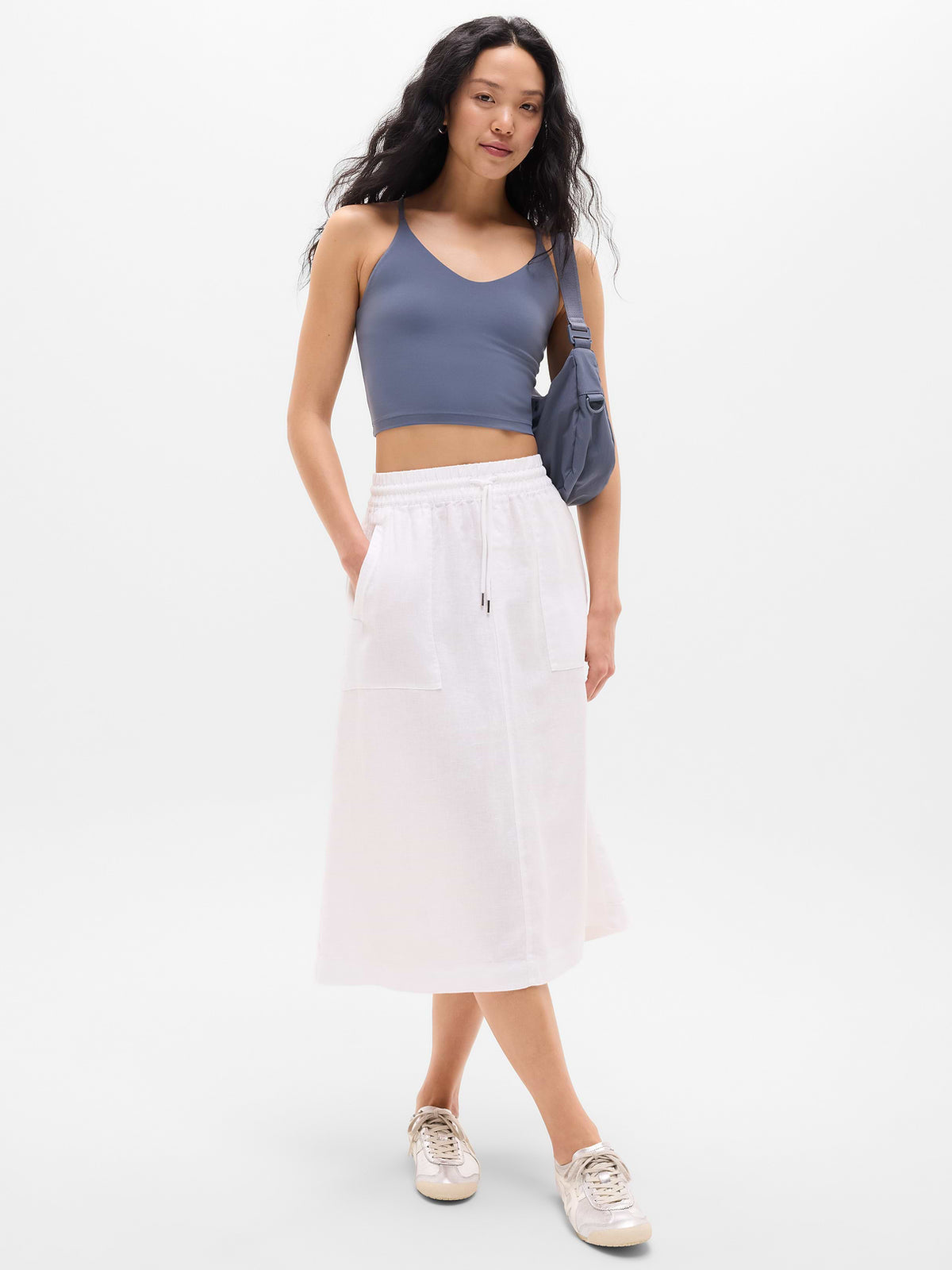 Retreat Linen Midi Skirt - Calla Lily