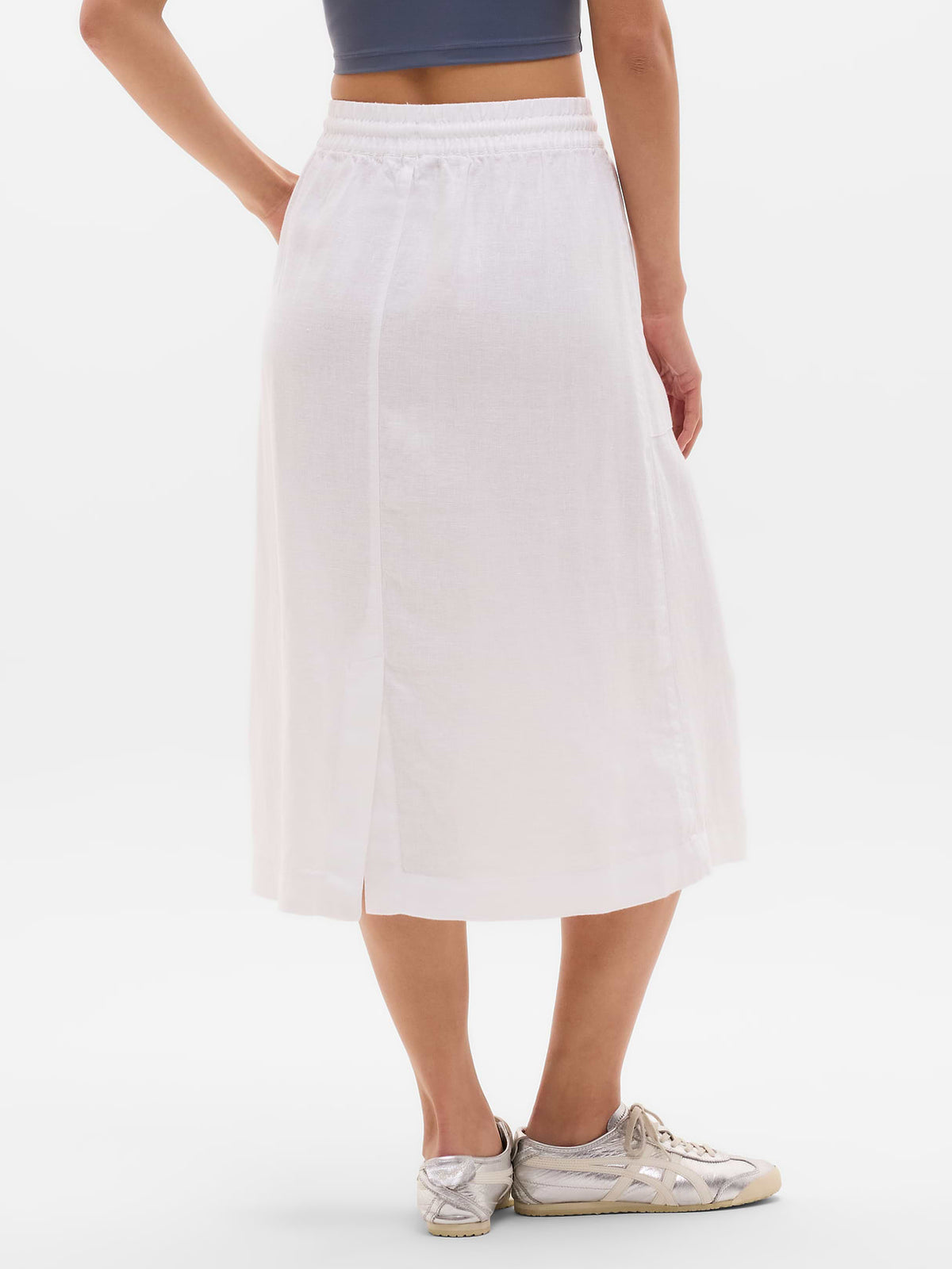 Retreat Linen Midi Skirt - Calla Lily