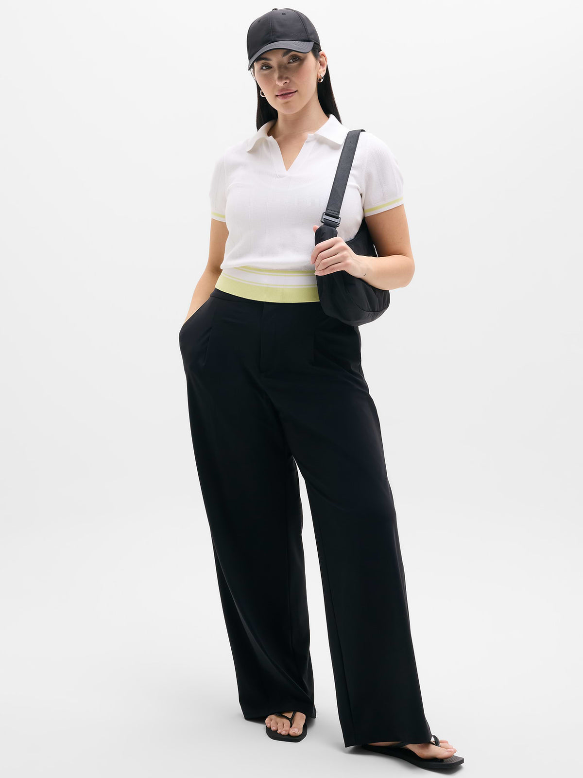 Seamless Polo Tee Sweater - Bright White/Spark