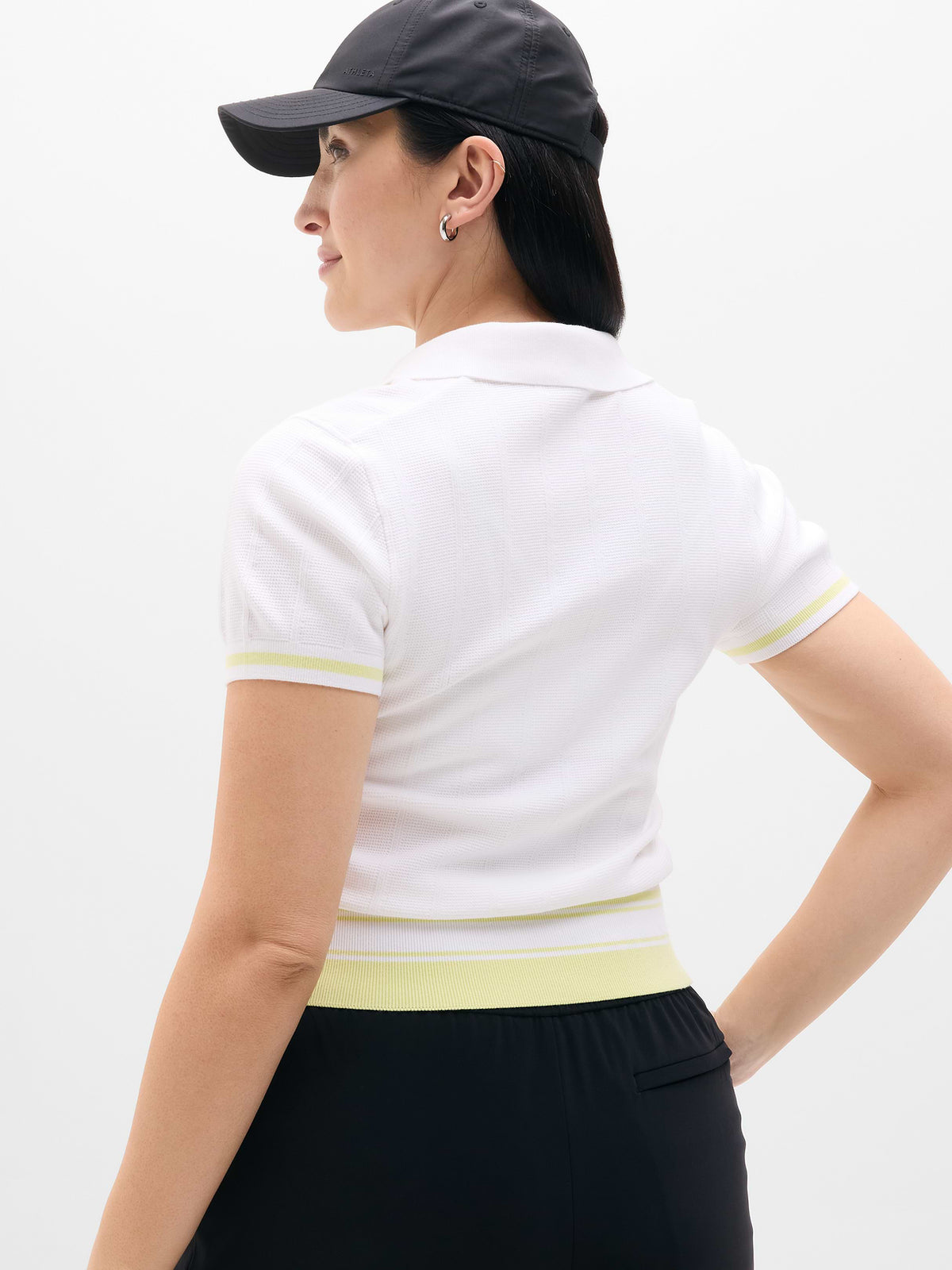 Seamless Polo Tee Sweater - Bright White/Spark
