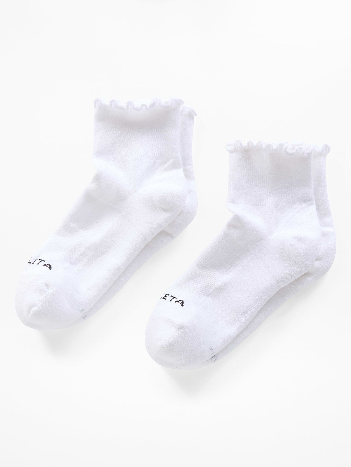 Athleta Ruffle Everyday Quarter Crew Sock 2-Pack - Bright White