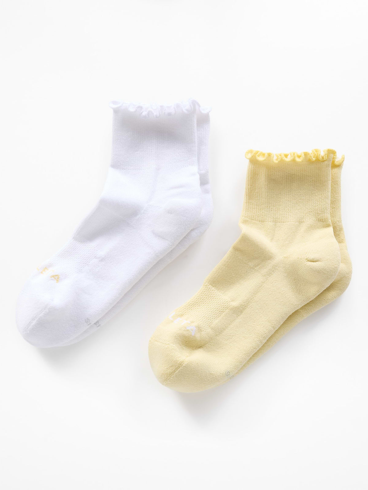 Athleta Ruffle Everyday Quarter Crew Sock 2-Pack - Solstice/White