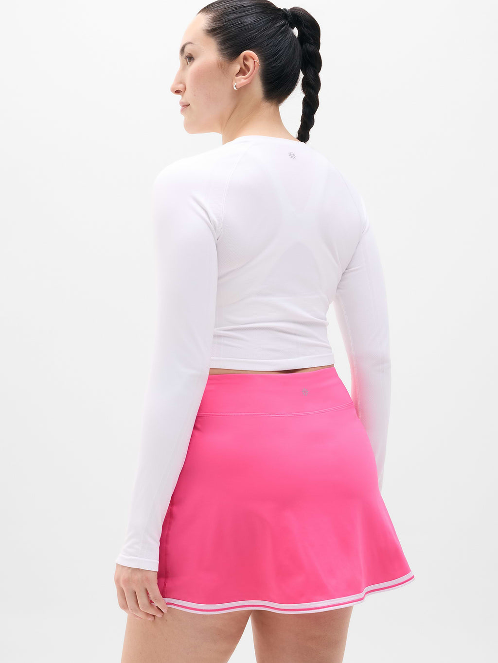 Crosscourt High Rise 14" Skort - Cerise/White