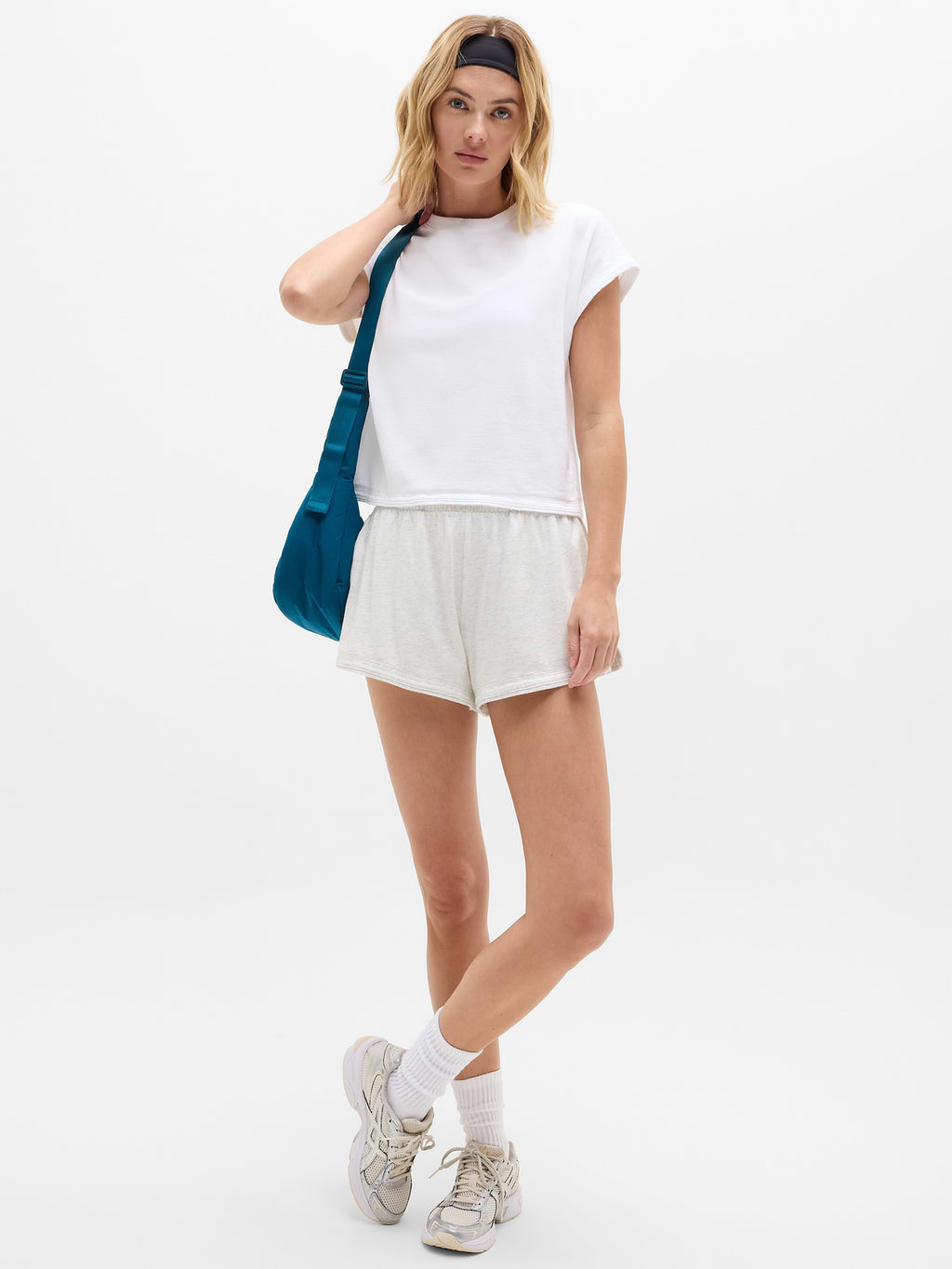 Airy Cotton Terry Sweatshirt Tee - Bright White