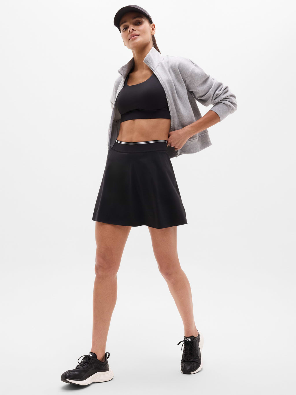 Ace A-Line Tipped 15.5" Skort - Black/White
