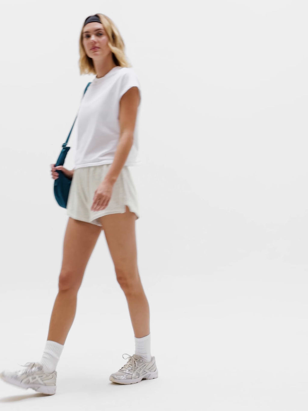 Airy Cotton Terry Sweatshirt Tee - Bright White