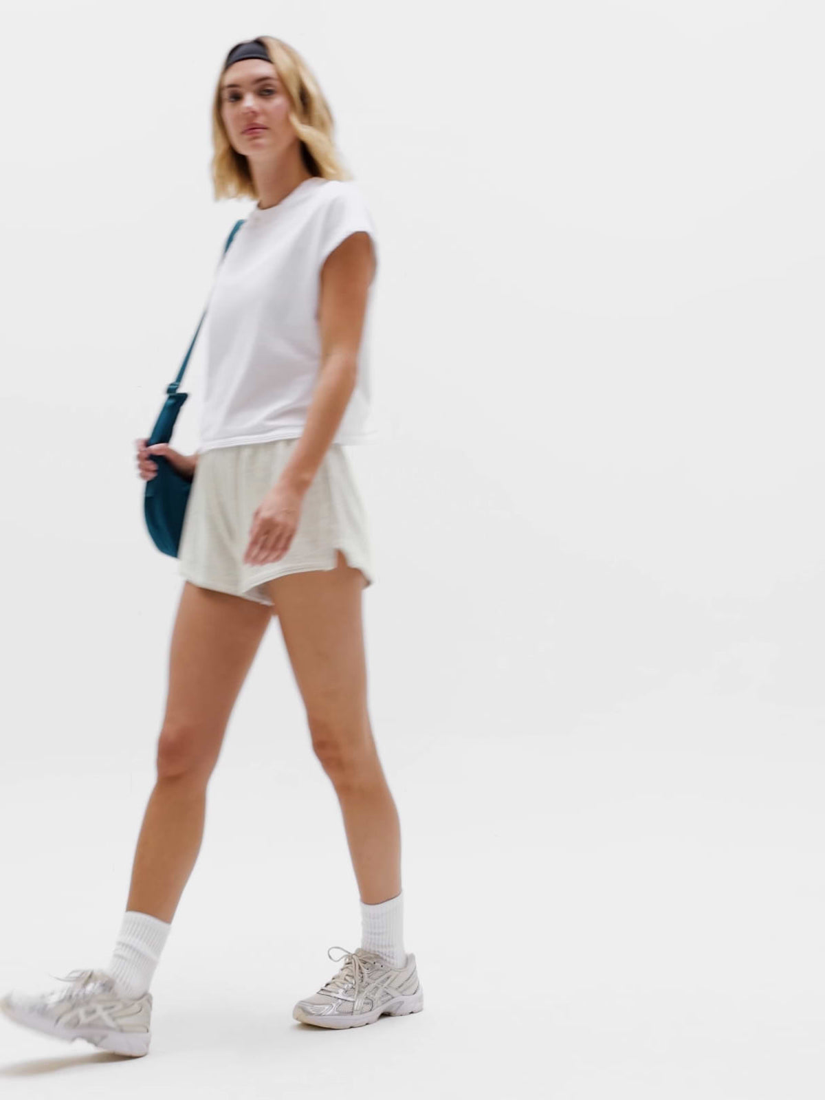 Airy Cotton Terry Sweatshirt Tee - Bright White