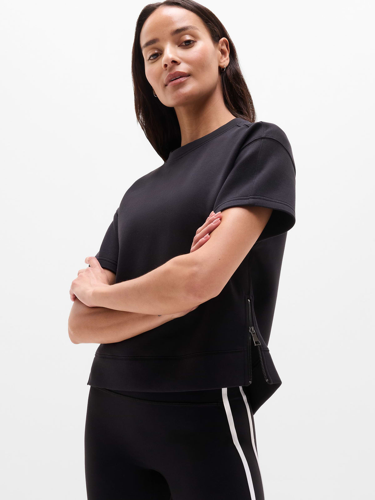 Form Knit Sweatshirt Tee - Black