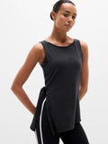 Move With Ease Asym Tie Tank - Black