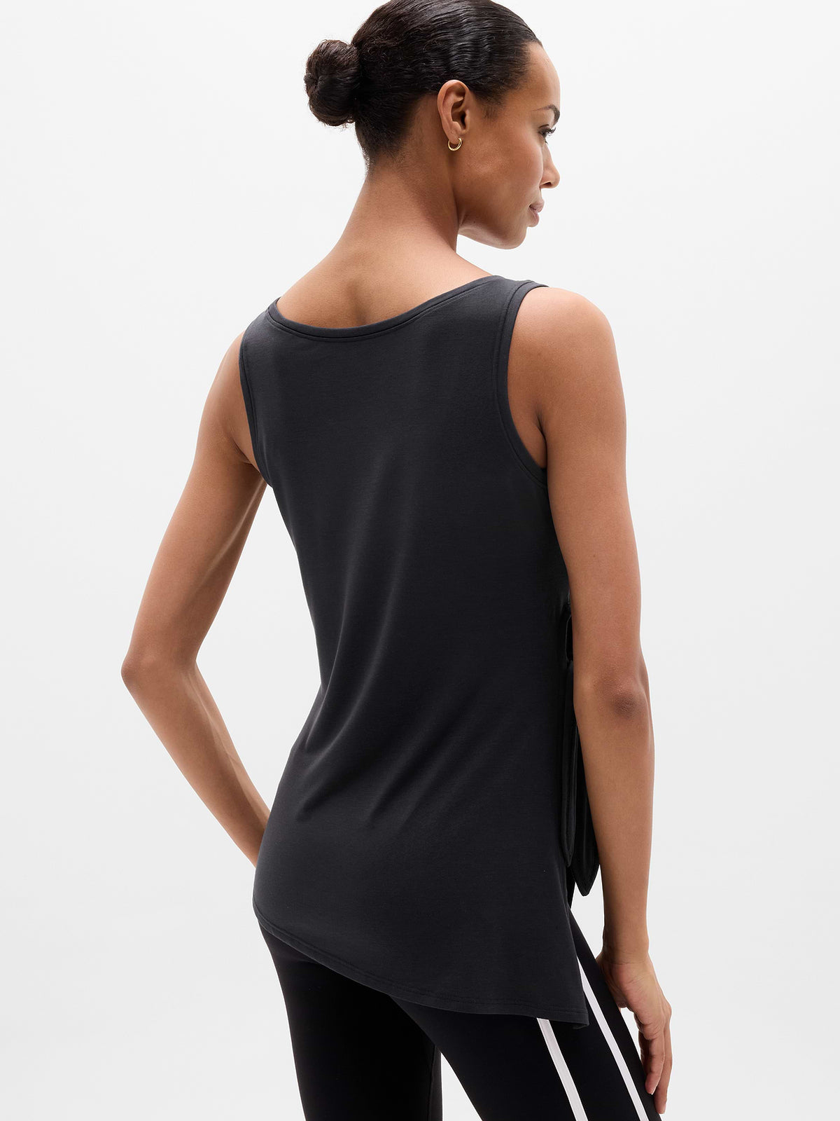 Move With Ease Asym Tie Tank - Black