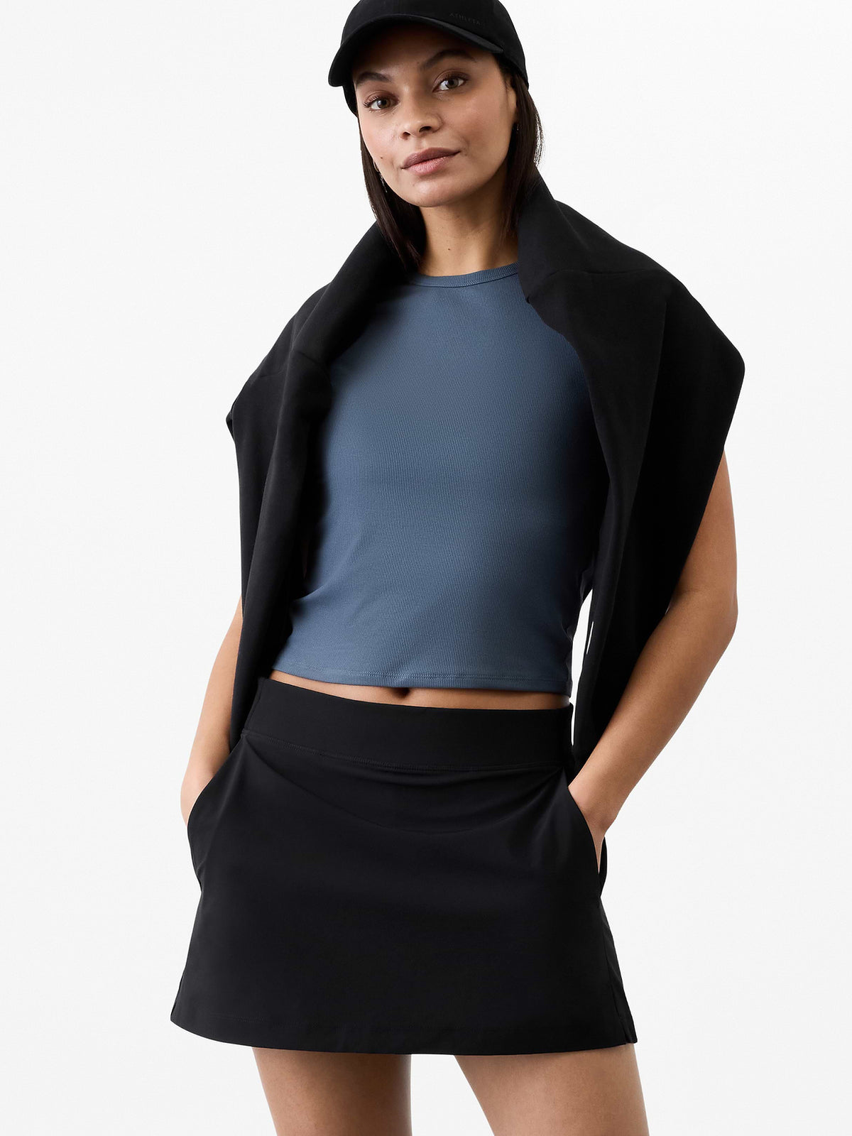 Brooklyn Mid Rise 13.5" Skort - Black