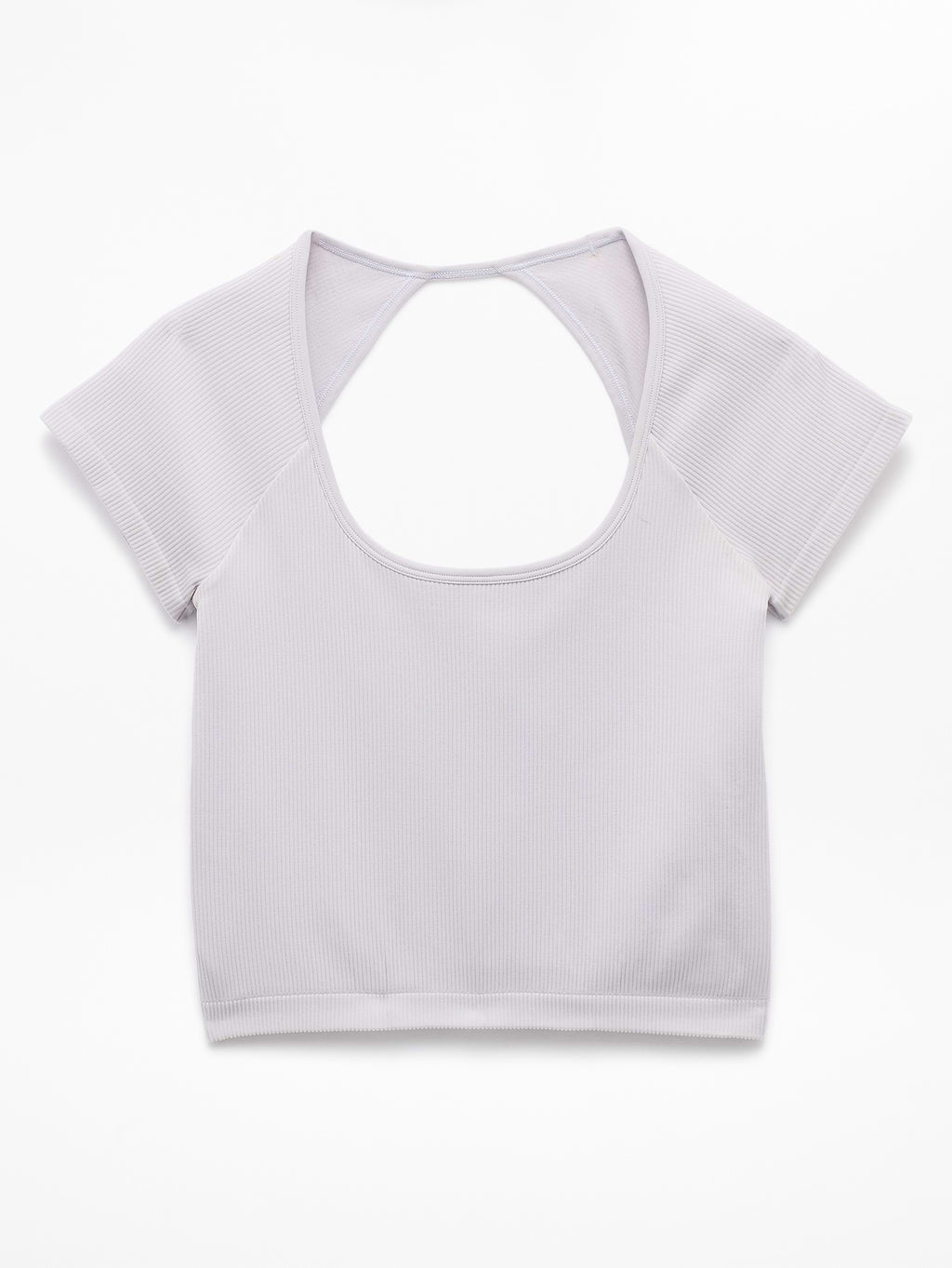 Recharge Seamless Open Back Tee - Dove Rib