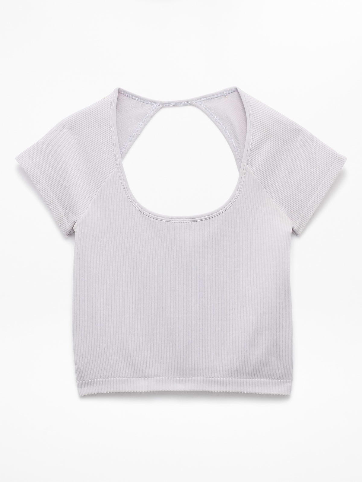 Recharge Seamless Open Back Tee - Dove Rib