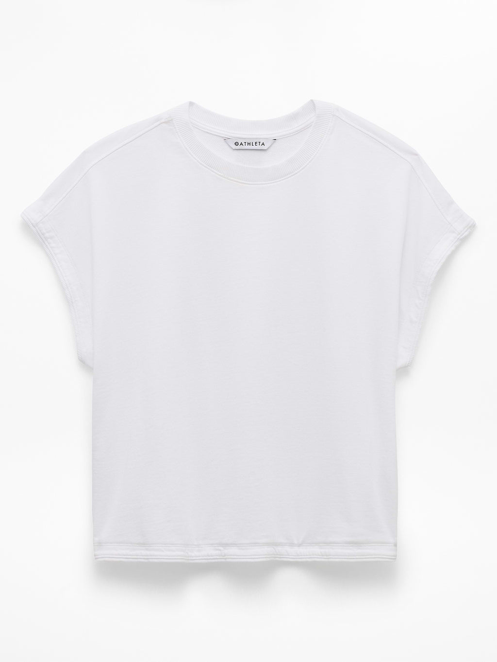 Airy Cotton Terry Sweatshirt Tee - Bright White