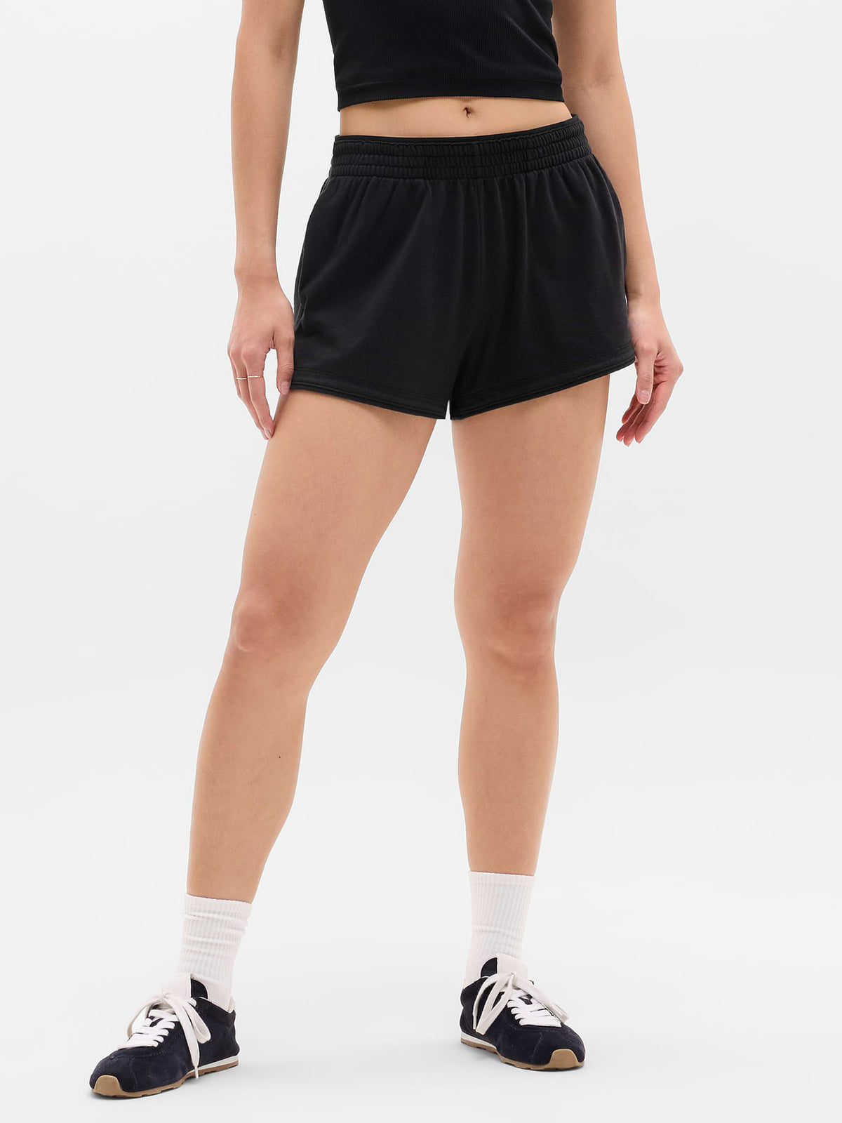 Airy Cotton Terry Shortie - Black