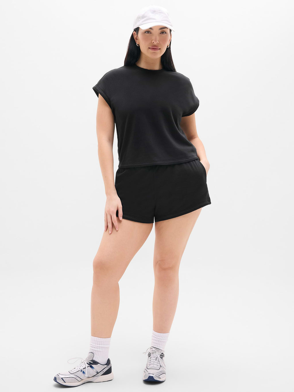 Airy Cotton Terry Shortie - Black
