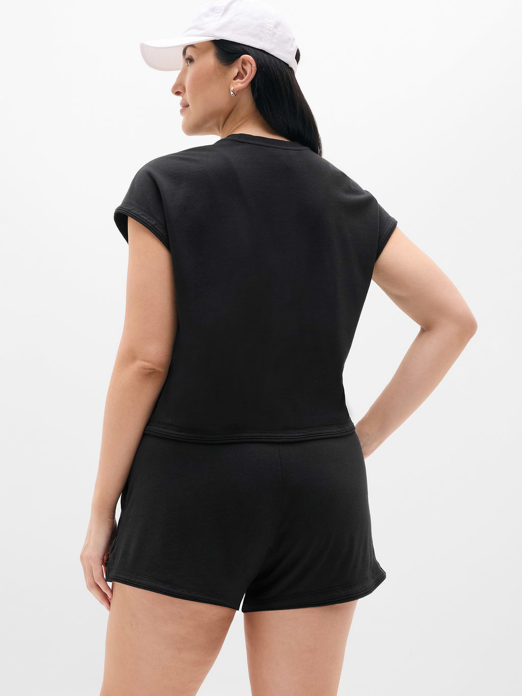 Airy Cotton Terry Shortie - Black