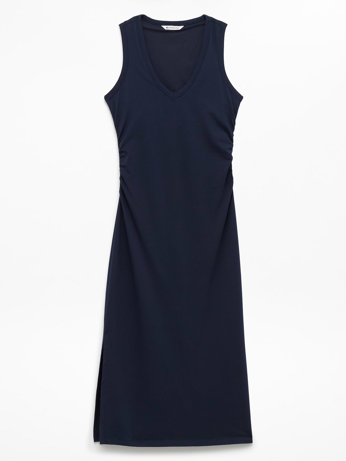 Essential V-Neck Midi Dress - Navy